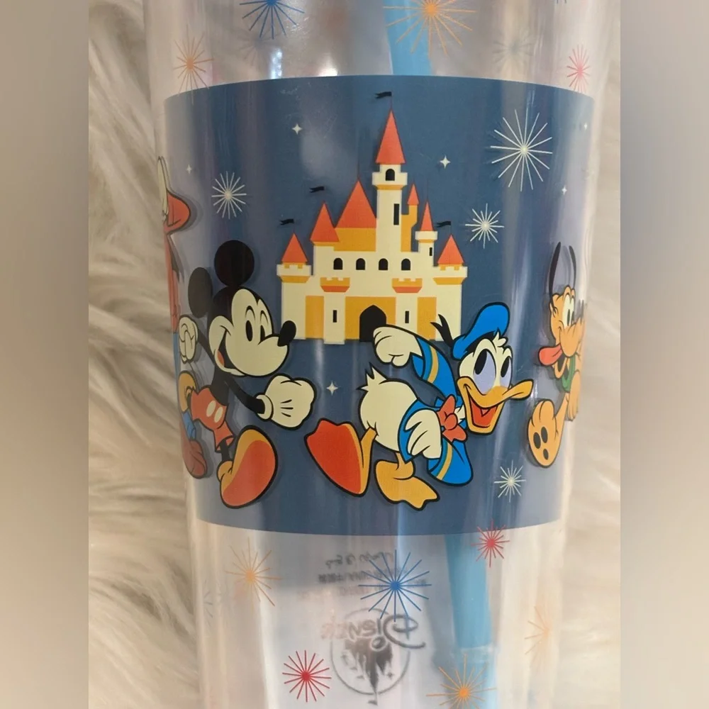 Disney Tumbler With Straw - Mickey And Friends NWT